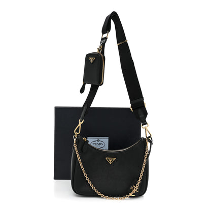 Prada Saffiano Lux Re-Edition 2005 Shoulder Bag Black 9 of 9