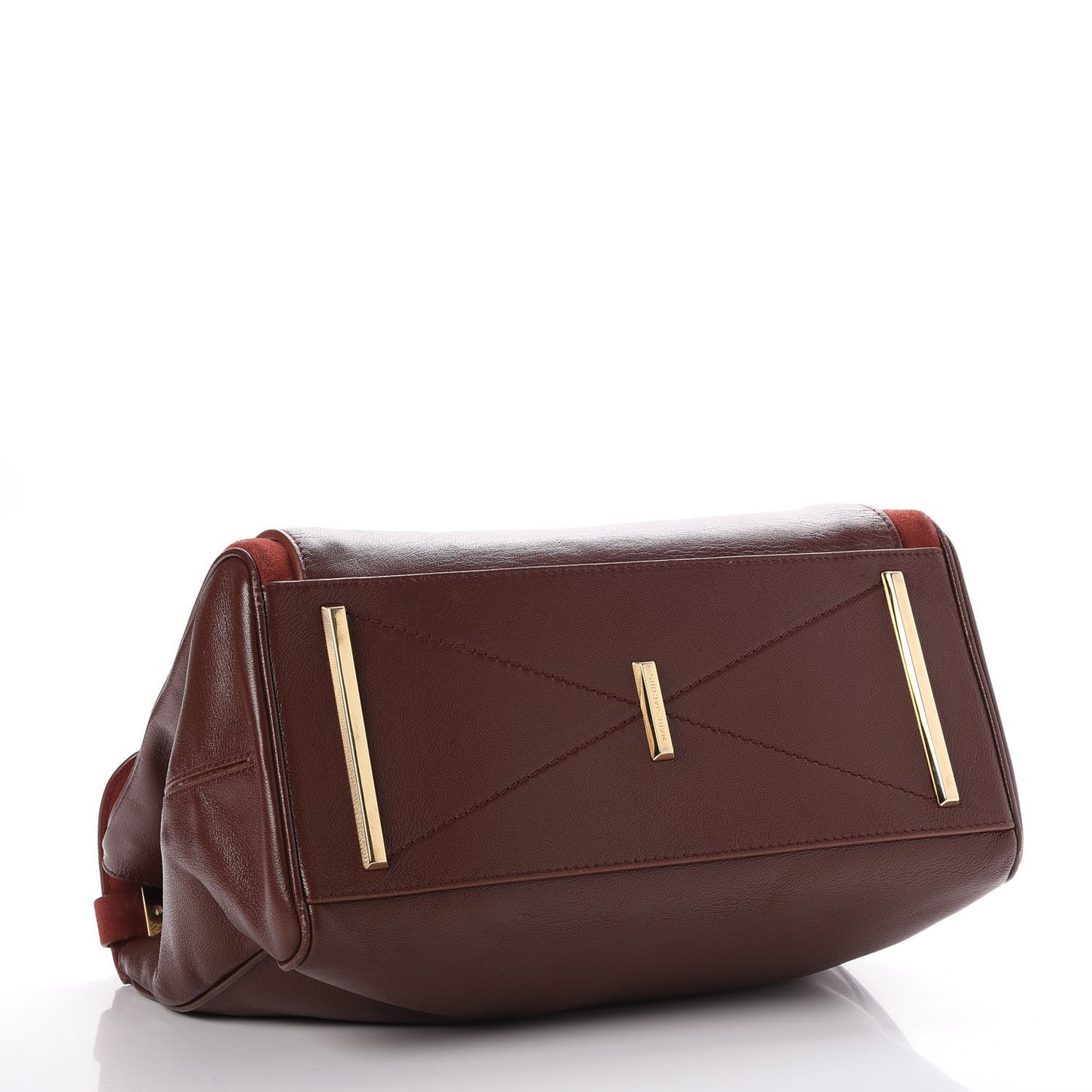 Smooth Calfskin Suede Metropolitan Flap Bag Chestnut Pale Gold