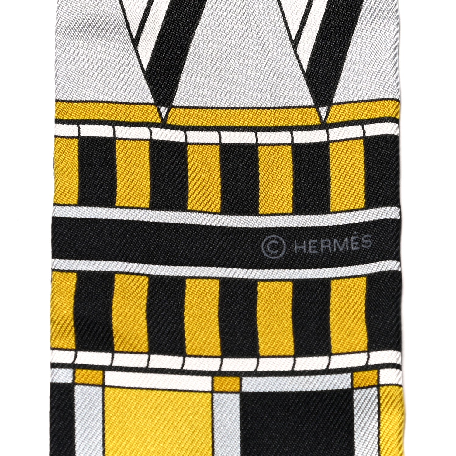 Hermes Silk Voltes Et Pirouettes Twilly Black Or White 3 of 4