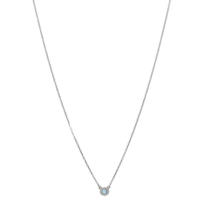 Tiffany Sterling Silver Aquamarine .13ct Elsa Peretti Color By The Yard Pendant Necklace 1 of 4