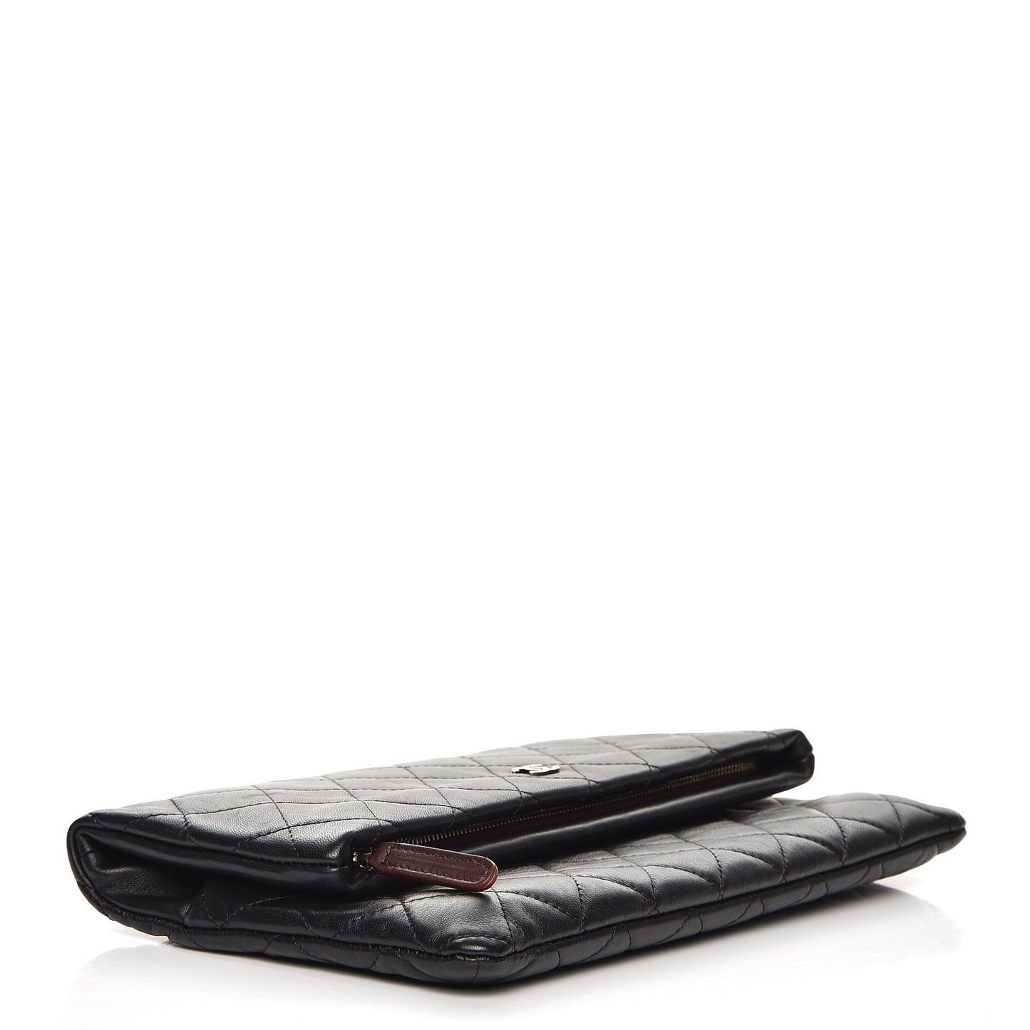 Lambskin Quilted CC Beauty Clutch Black