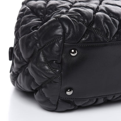 Chanel Lambskin Bubble Quilt Bowler Black 12 of 15