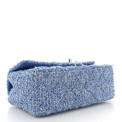 Chanel Tweed Quilted Mini Rectangular Flap Blue White 4 of 13