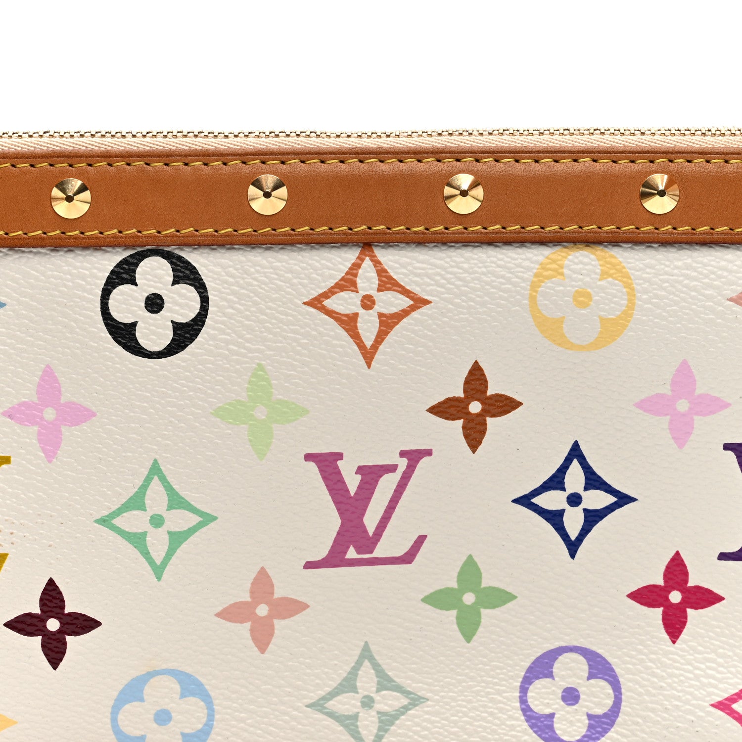 Louis Vuitton Monogram Multicolor Pochette Accessories White 7 of 9