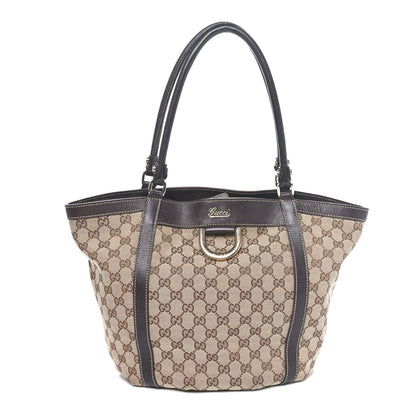 Gucci Monogram Medium D Gold Tote Bag Brown 1 of 10