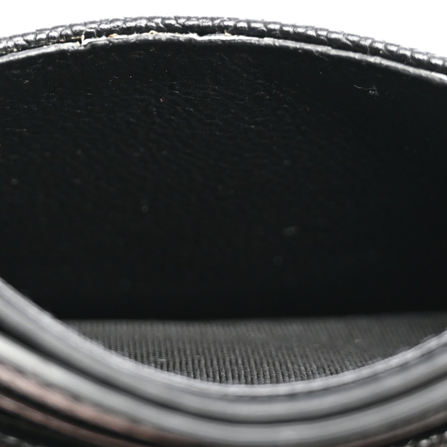 Grain De Poudre Matelasse Chevron Monogram Credit Card Case Black