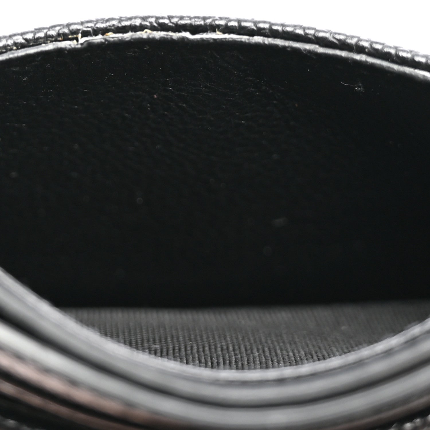Saint Laurent Grain De Poudre Matelasse Chevron Monogram Credit Card Case Black 8 of 8