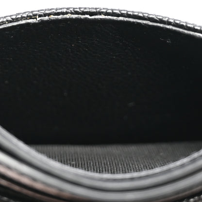 Saint Laurent Grain De Poudre Matelasse Chevron Monogram Credit Card Case Black 8 of 8