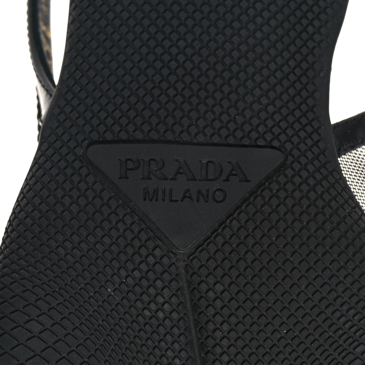 Prada Mesh Nappa Triangle Logo Pointed Toe 45mm Slingback Pumps 36.5 Black 7 of 11