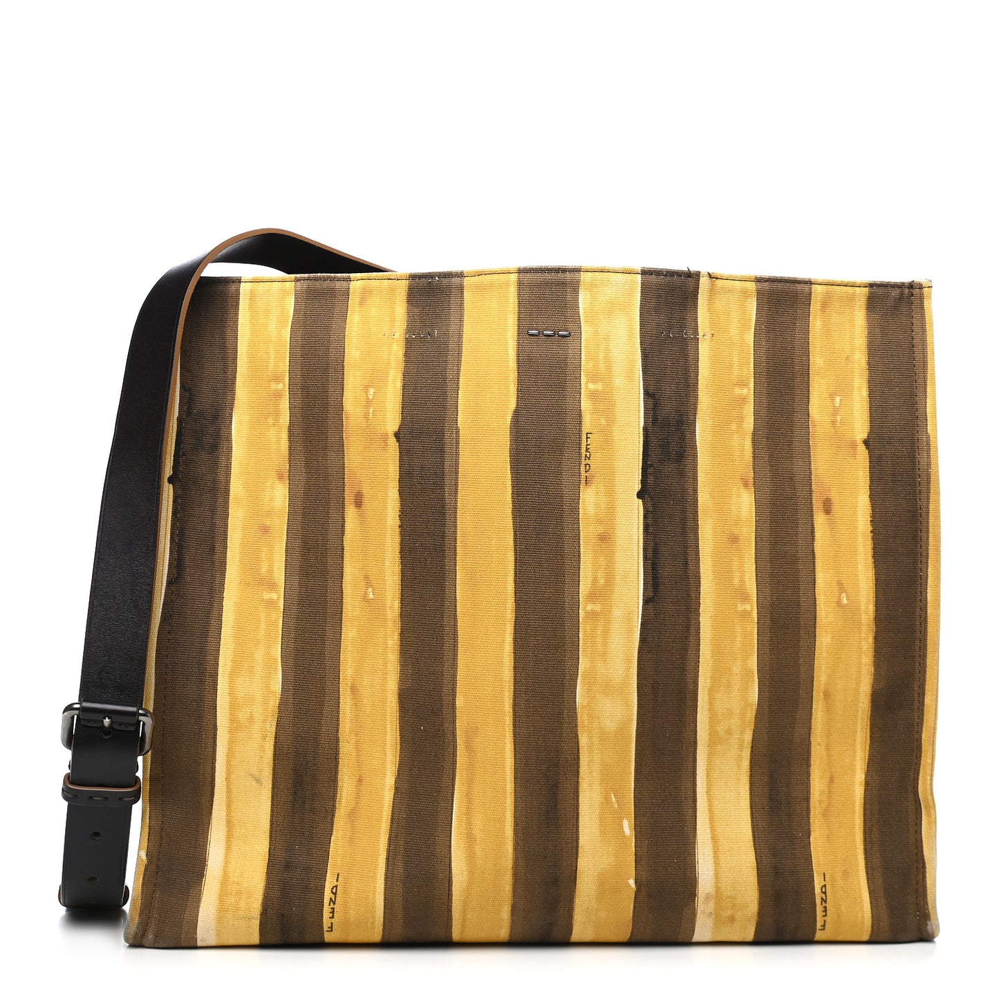 Canvas Striped Shopping Tote Yellow