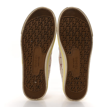 Gucci Canvas Lame Crystal GG Monogram Womens 1977 Tennis Sneakers 37.5 Gardenia Silver Mystic White 6 of 8