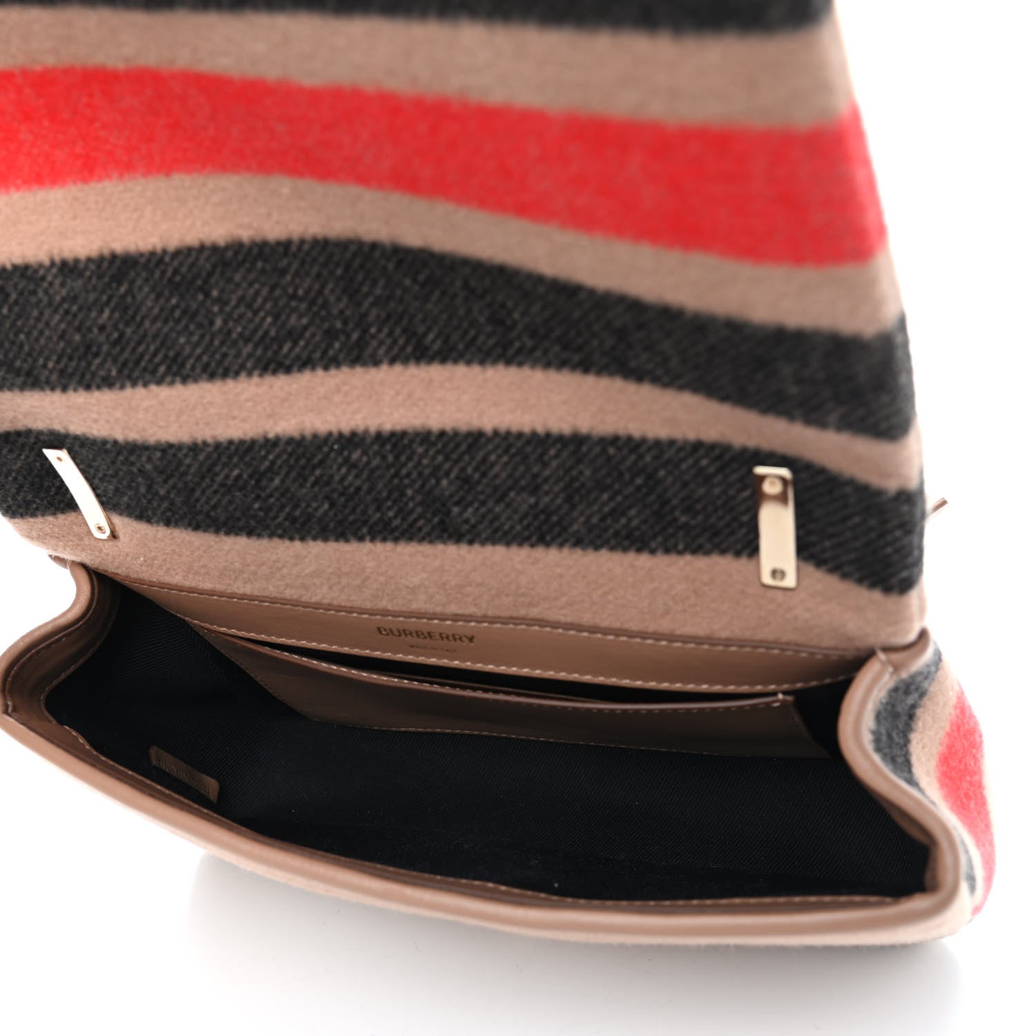 Burberry Wool Striped Small Lola Bag Beige 5 of 9
