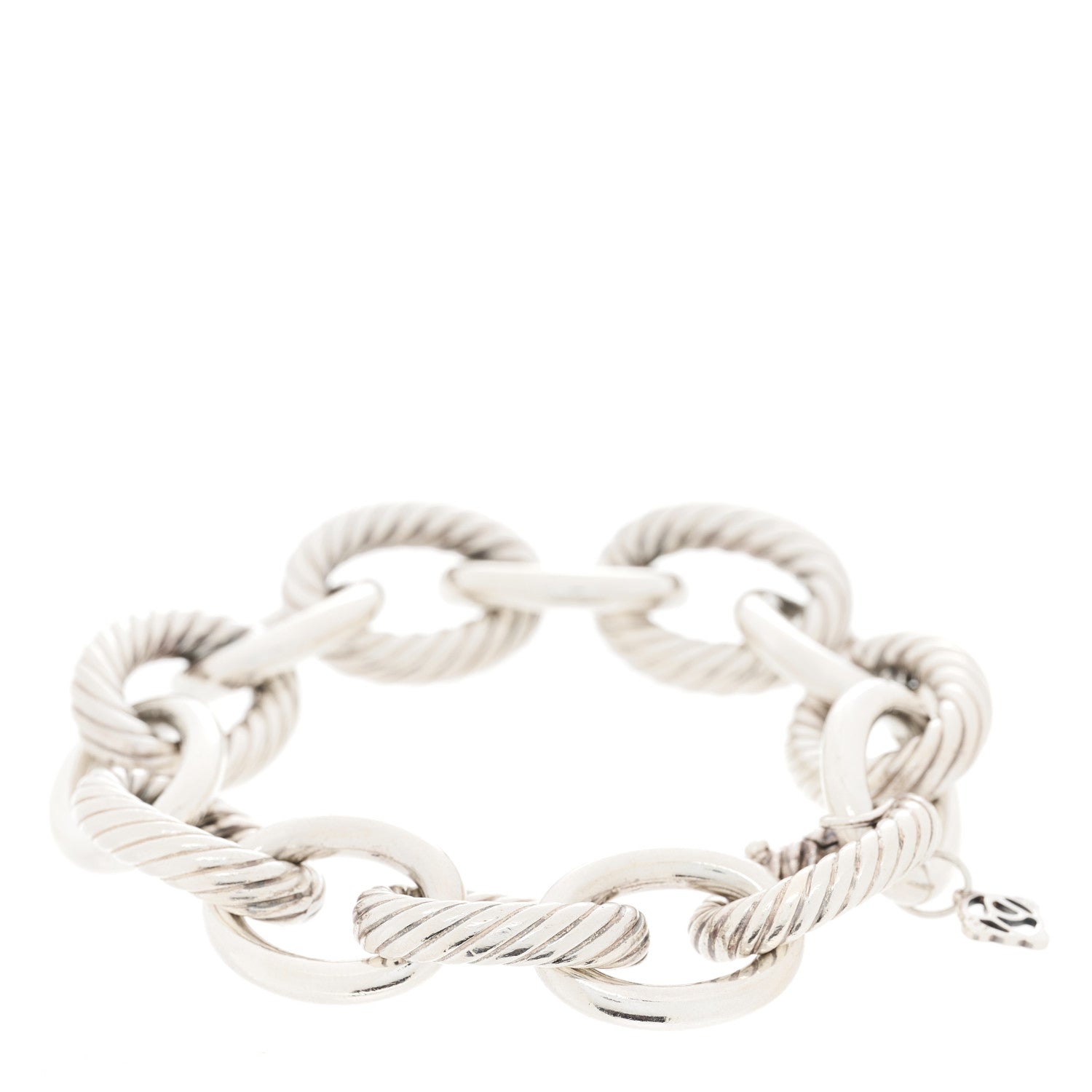 David Yurman Sterling Silver 17mm Extra Large Oval Link Bracelet 2 of 3