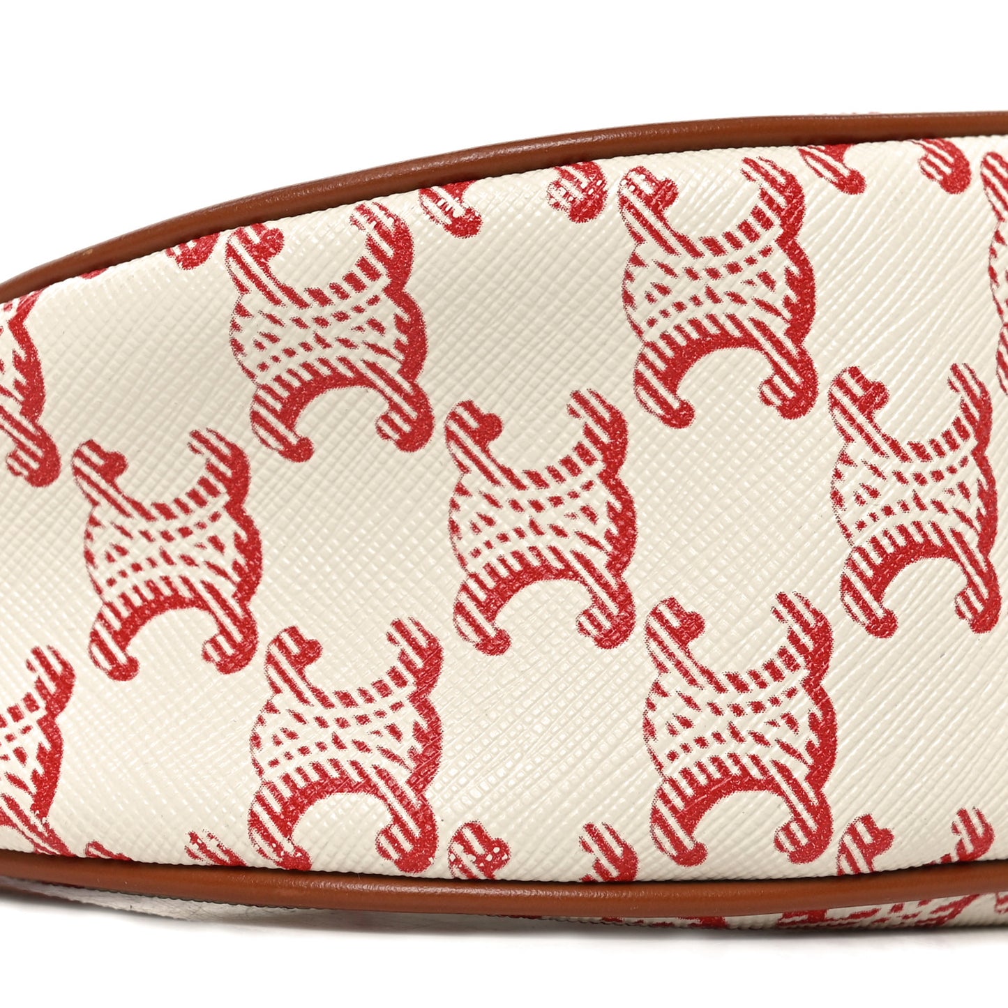 Canvas Calfskin Ava Triomphe Shoulder Bag Red