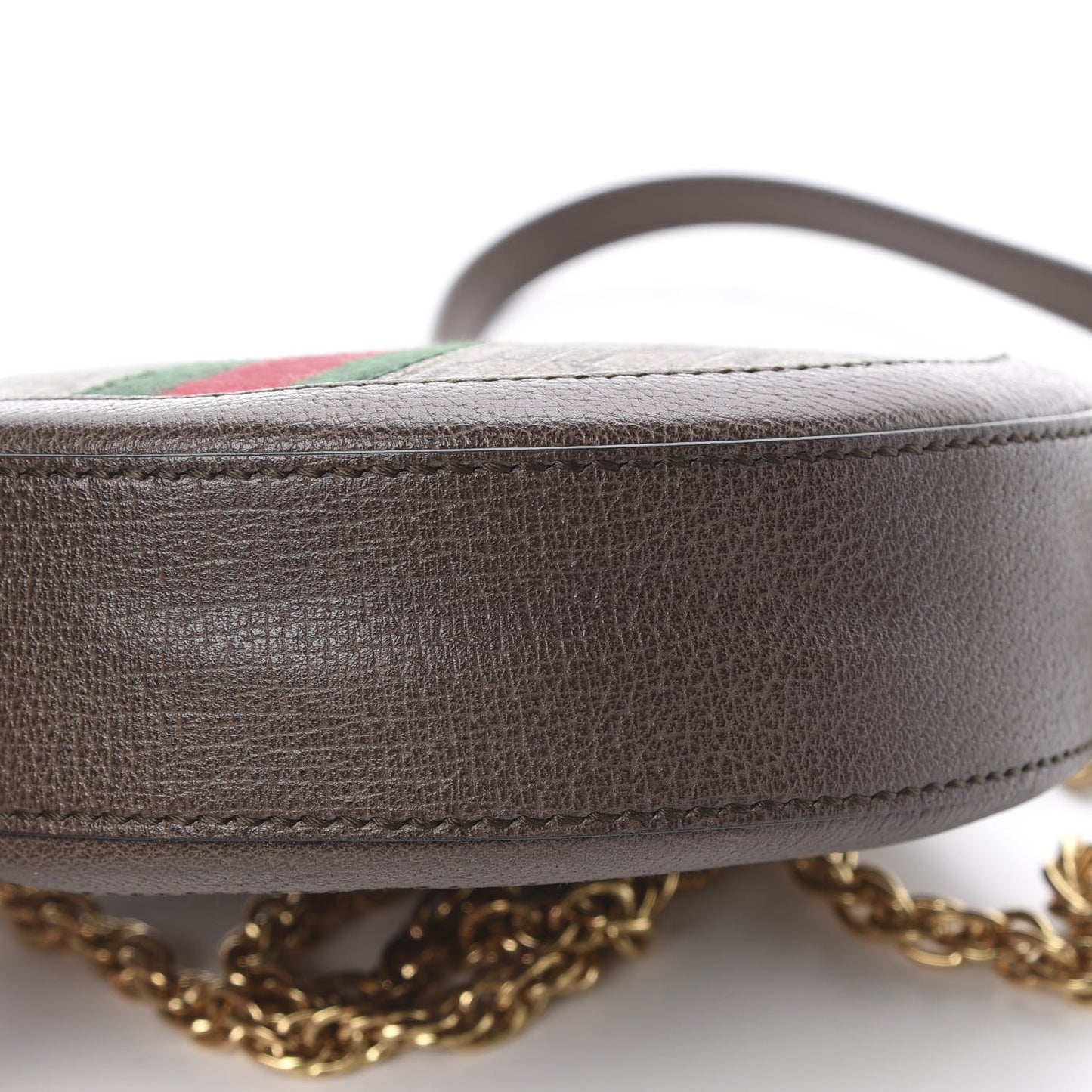 GG Supreme Monogram Web Mini Ophidia Round Shoulder Bag Brown