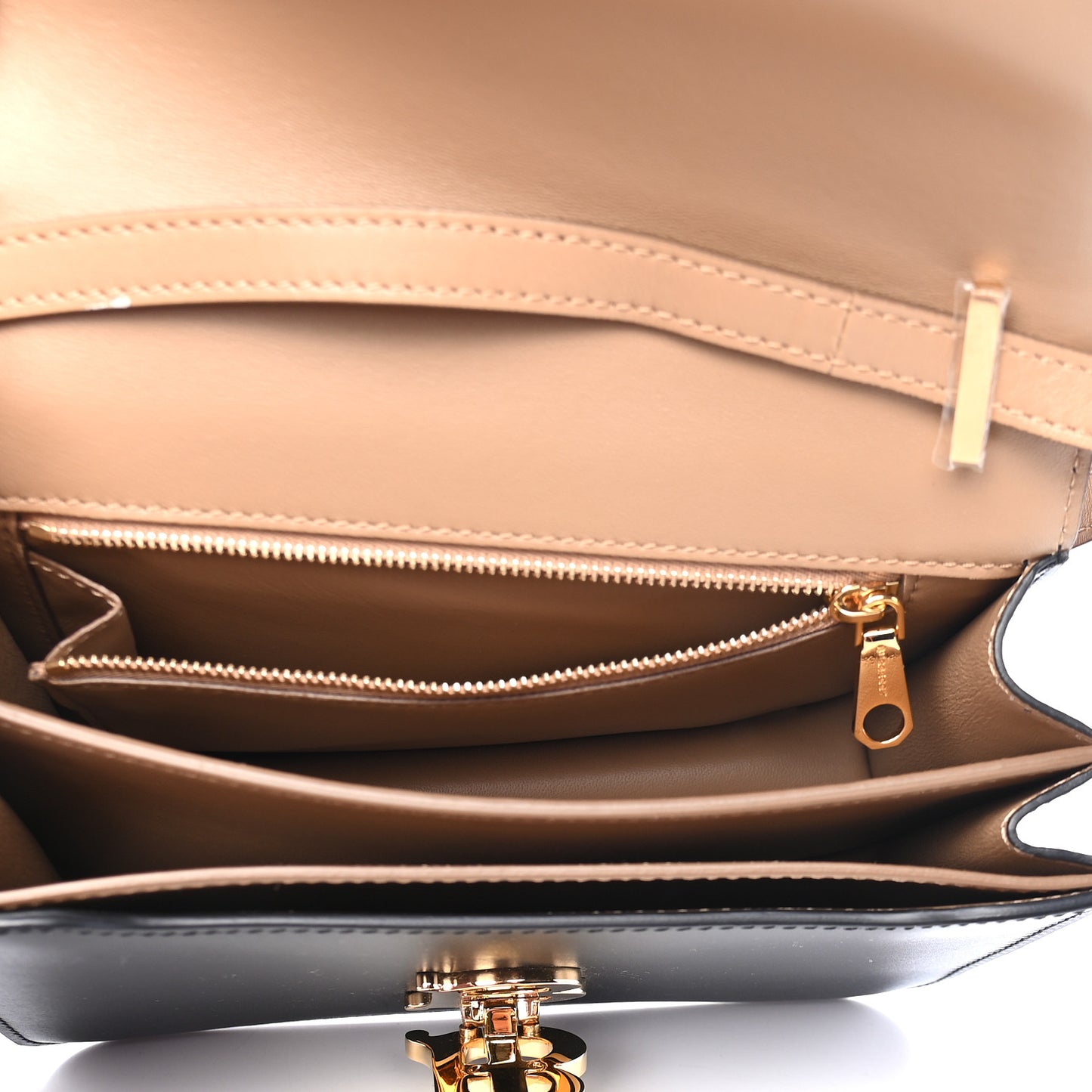 Calfskin Small TB Envelope Clutch Bag Malt Brown