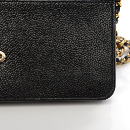 Chanel Caviar Timeless CC Wallet On Chain WOC Black 10 of 17
