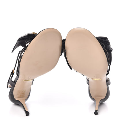 Gucci Nappa Queen Margaret Mid Heel Sandals 38 Black 5 of 7
