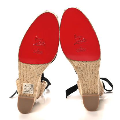 Christian Louboutin Canvas Brigitte Wedge Espadrille 39 Black 5 of 7