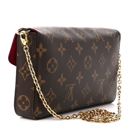 Louis Vuitton Monogram Pochette Felicie Chain Wallet Fuchsia 3 of 10