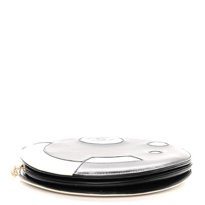 Chanel Lambskin Kisslock Round Bag Black White 4 of 13