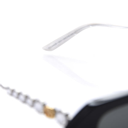 Gucci Acetate Crystal Embellished Rectangle Sunglasses GG0642S Black Gold 6 of 8
