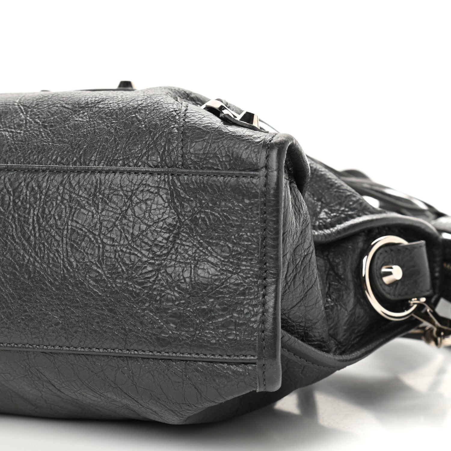 Balenciaga Agneau Classic Silver Hardware S City Logo Strap Gris Fossile White 10 of 10