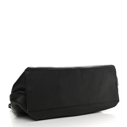 Gucci Pebbled Calfskin Large Bamboo Daily Top Handle Bag Black 4 of 9