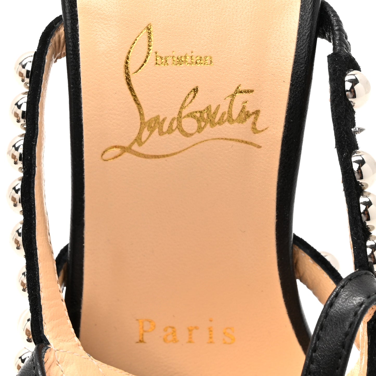 Shiny Nappa Suede Galeria 100 Sandals 36 Black Silver