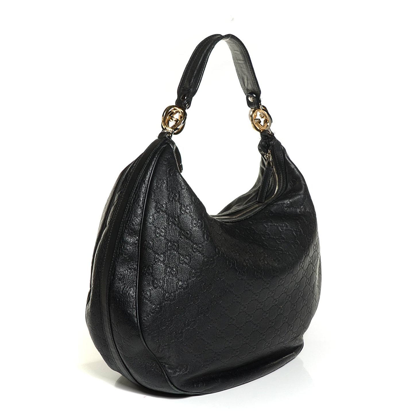 Guccissima GG Twins Large Hobo Black