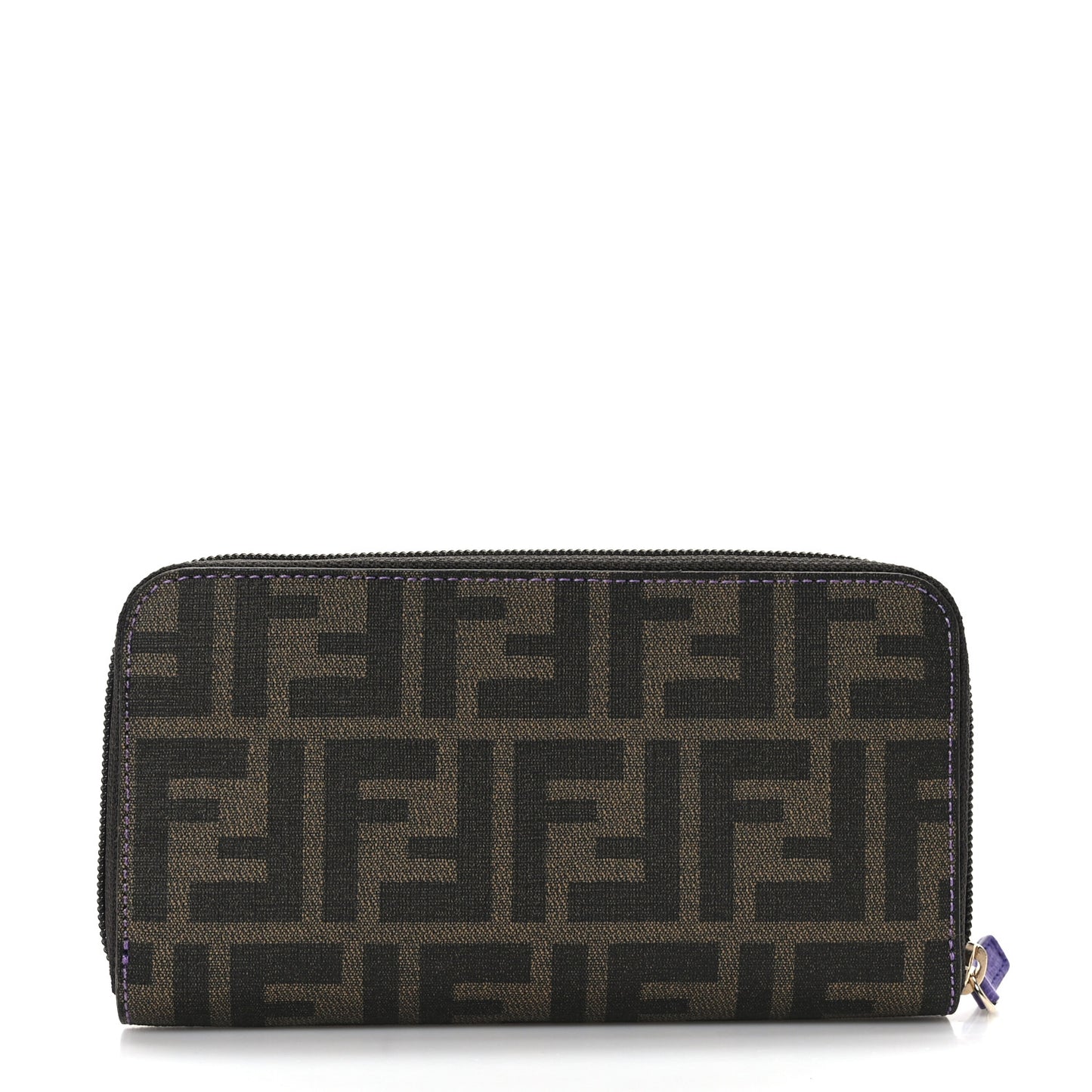 Zucca Spalmati Vitello Elite Zip Around Wallet Tobacco Viola