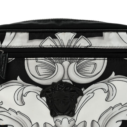 Versace Nylon Baroque Medusa Belt Bag Black White 7 of 10