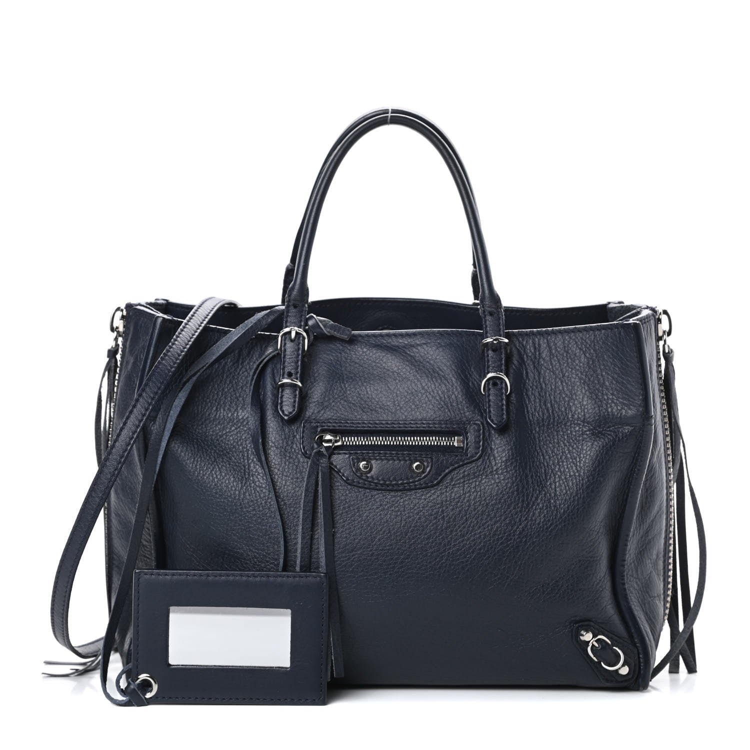 Balenciaga Veau Papier A6 Zip Around Tote Bleu Nuit 1 of 15