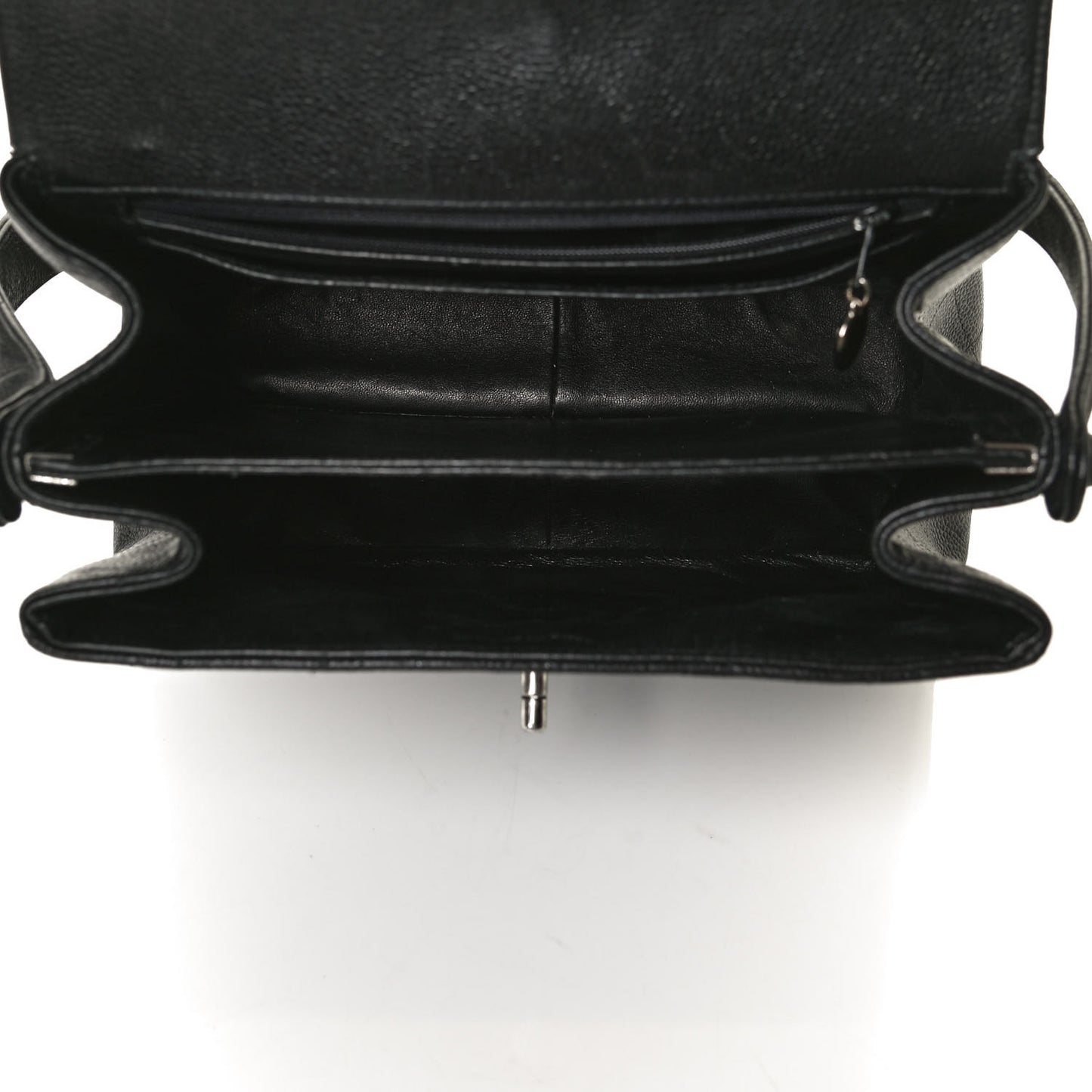 Caviar Quilted Medium Kelly Flap Black