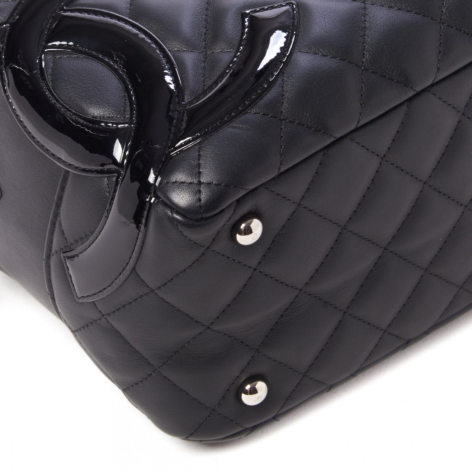 Chanel Calfskin Quilted Large Cambon Bowler Black 6 of 9