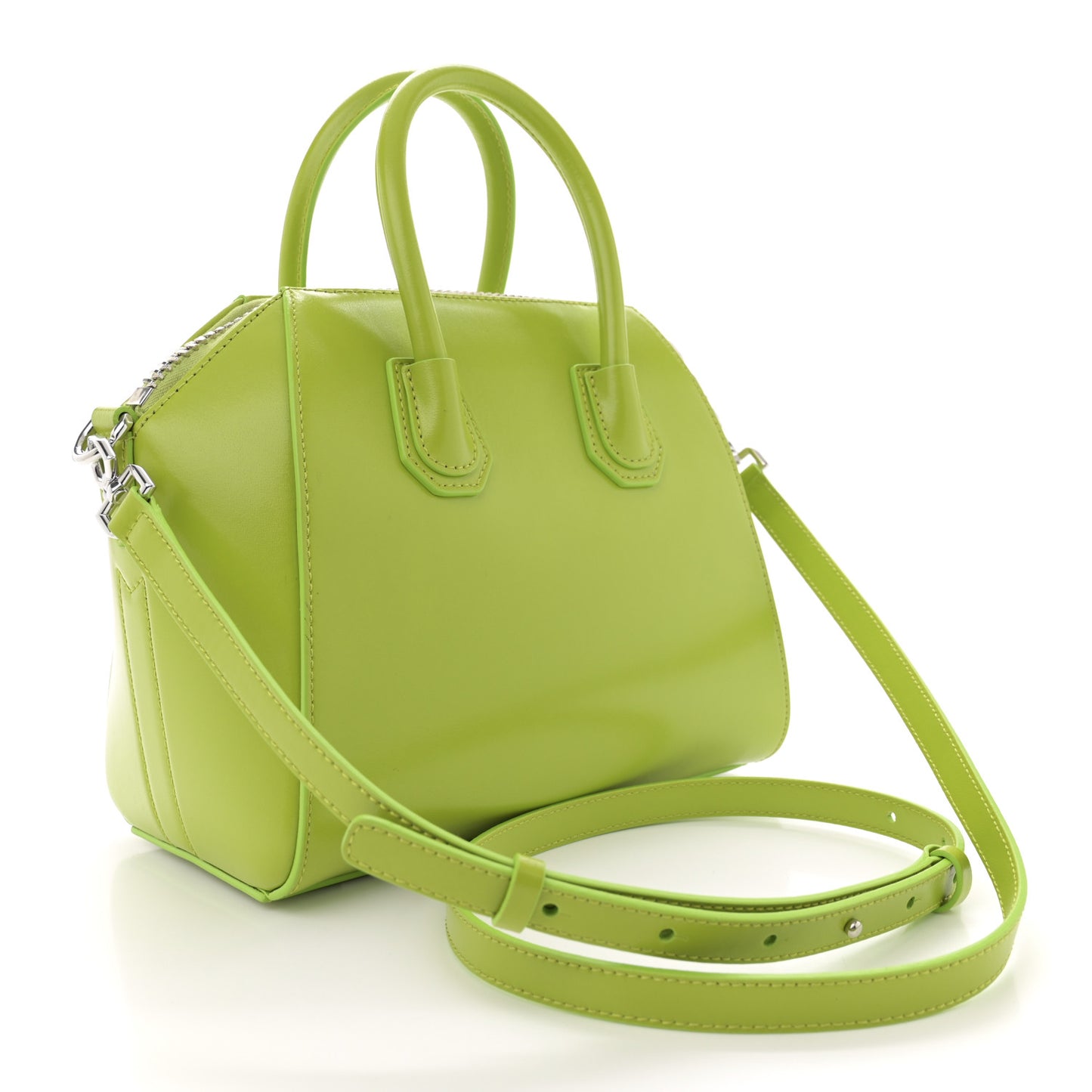 Shiny Lord Calfskin Mini Antigona Citrus Green