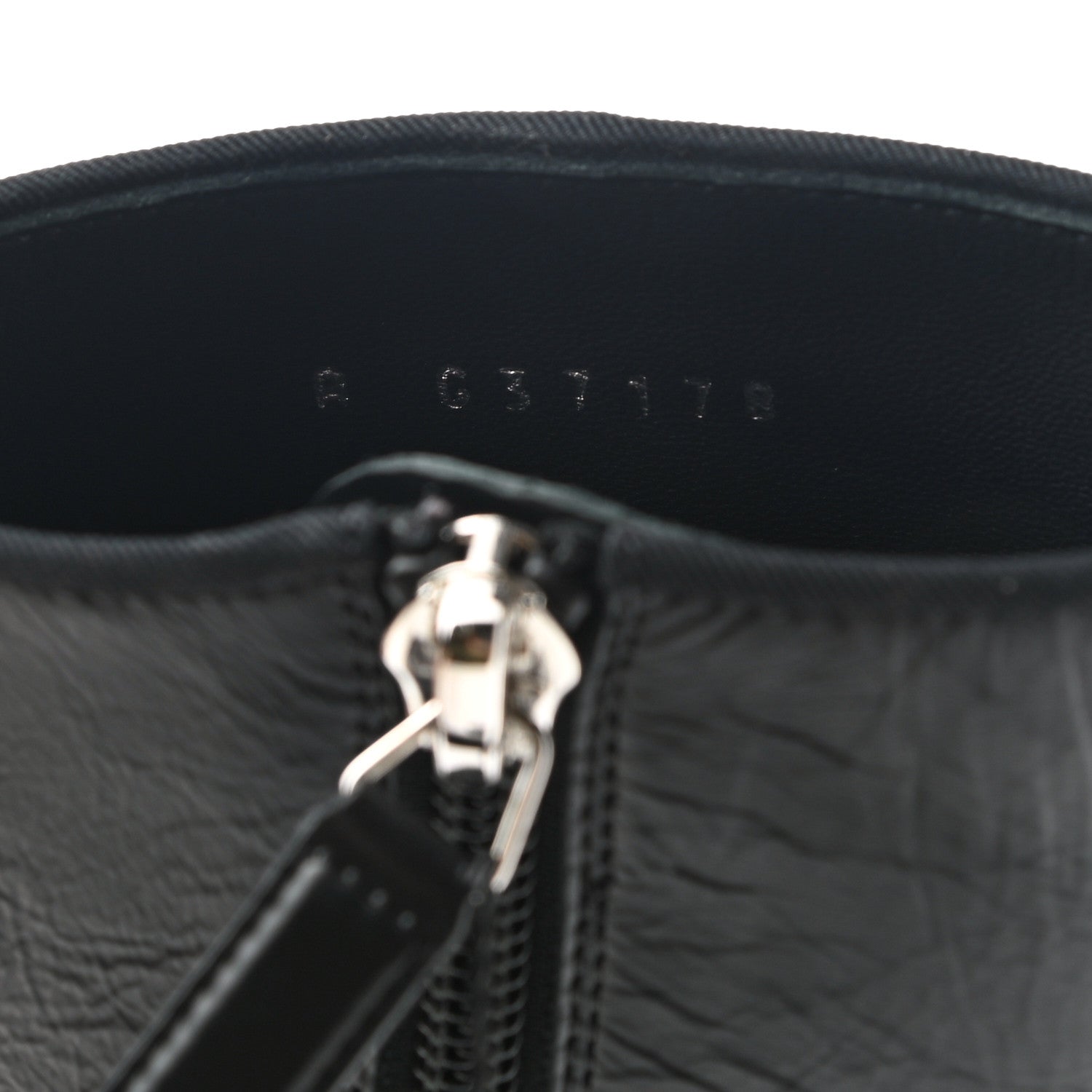 Chanel Crumpled Calfskin Cap Toe Chain Short Boots 37.5 Black 7 of 8