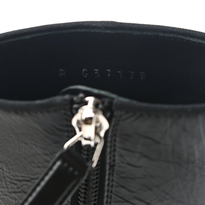 Chanel Crumpled Calfskin Cap Toe Chain Short Boots 37.5 Black 7 of 8