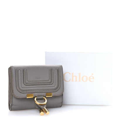 Chloe Grained Calfskin Marcie Square Wallet Cashmere Grey 10 of 10