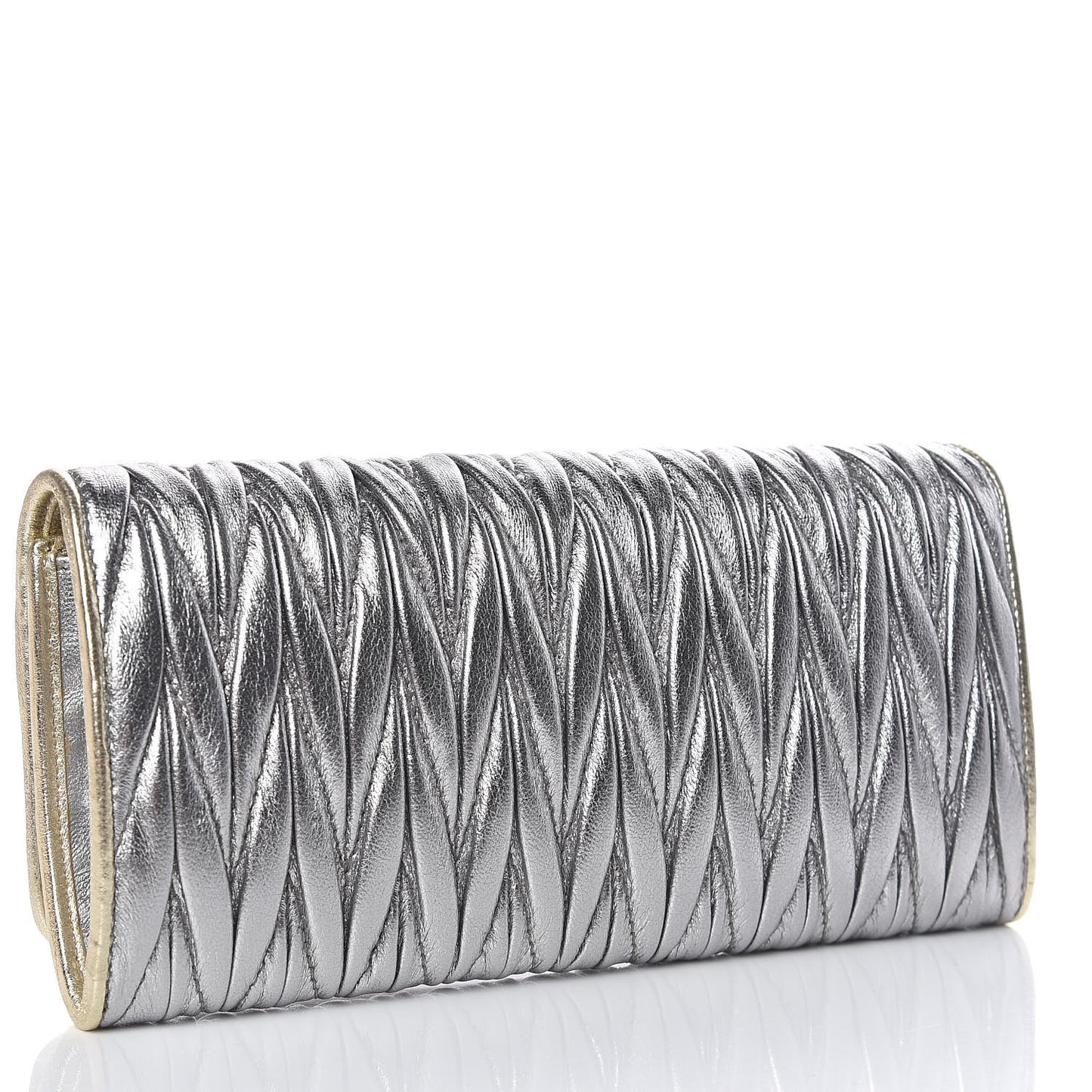 Metallic Nappa Matelasse Wallet Cromo Pirite