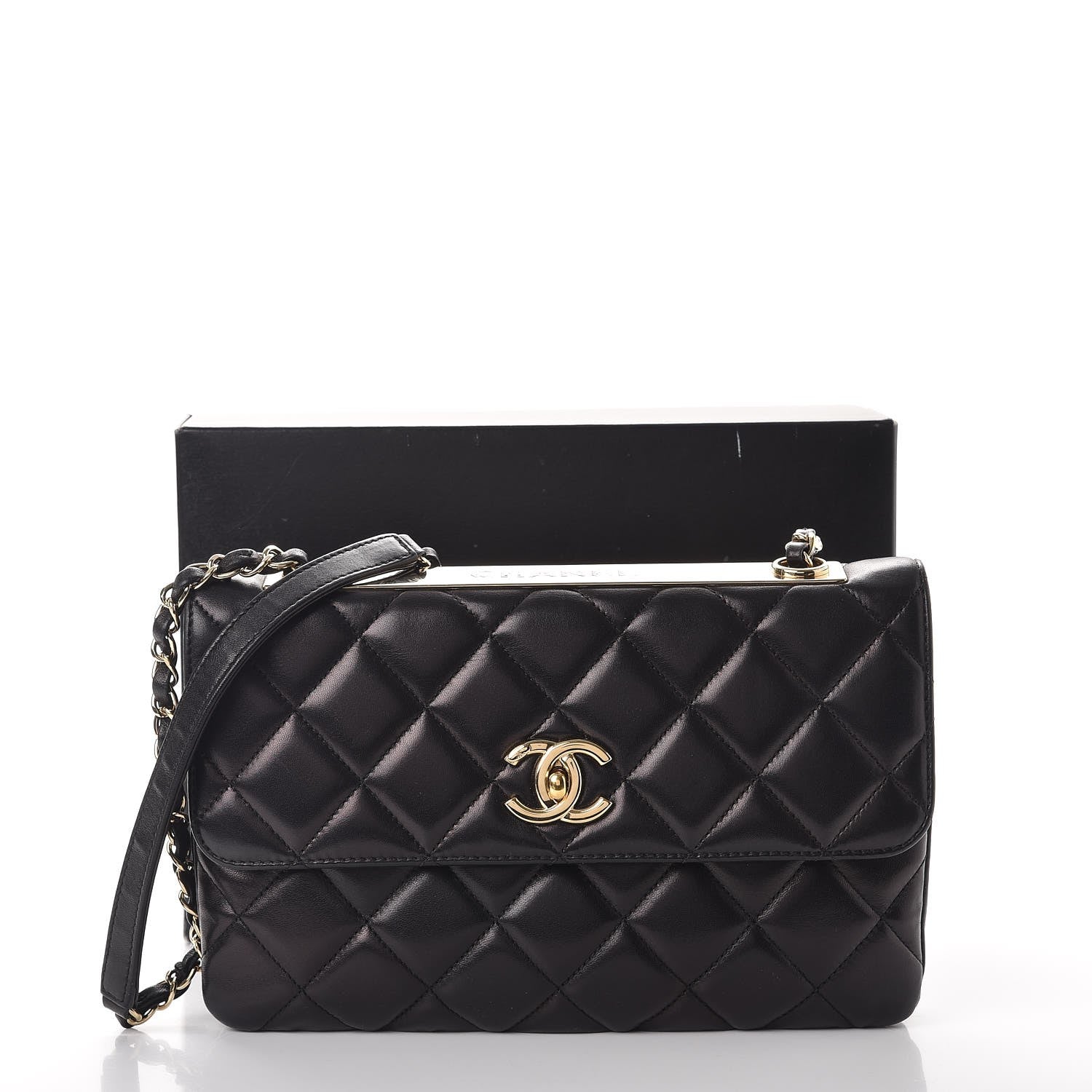 Chanel Lambskin Quilted Medium Trendy CC Flap Black 10 of 10