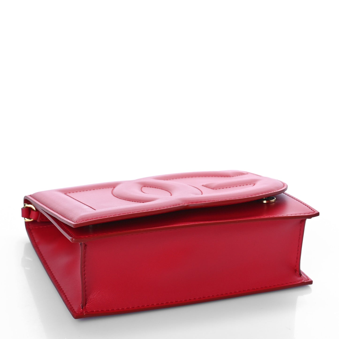 Calfskin DG Logo Flap Crossbody Bag Red