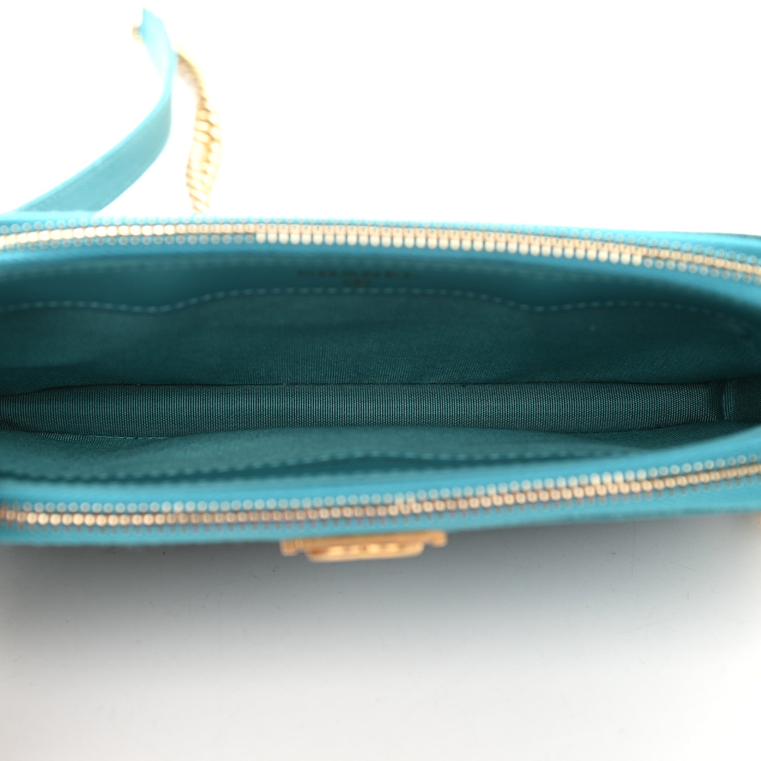 Chanel Caviar Quilted Small Boy Clutch With Chain Turquoise 5 of 10