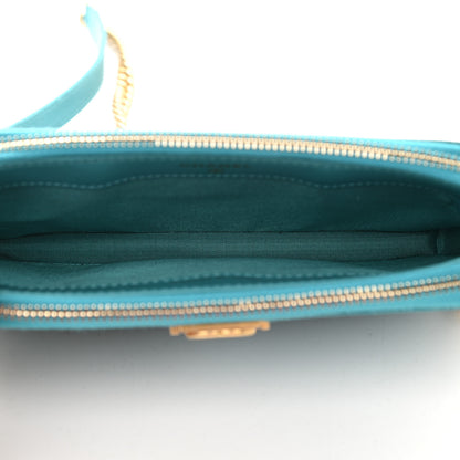 Chanel Caviar Quilted Small Boy Clutch With Chain Turquoise 5 of 10