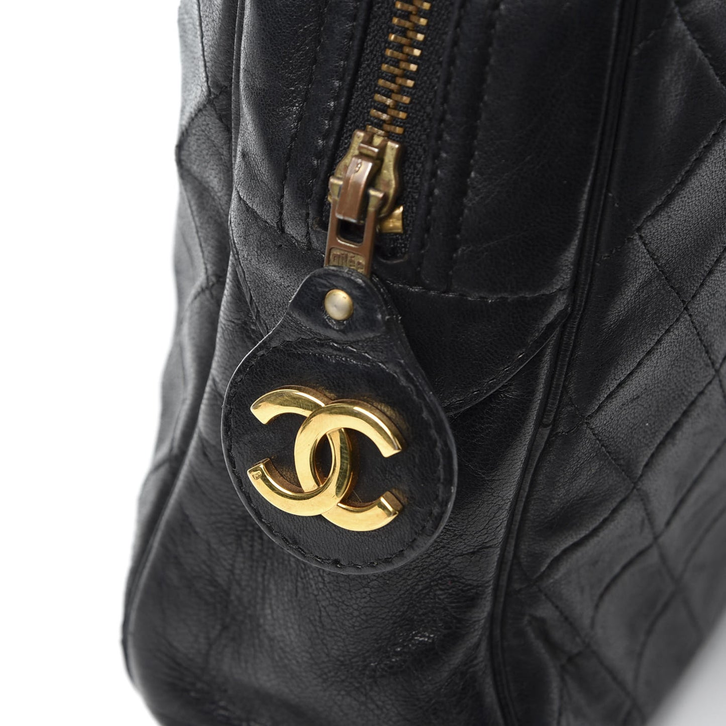 Lambskin Quilted Shoulder Bag Black
