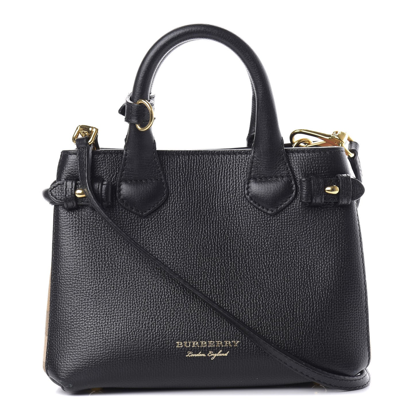 Derby Calfskin House Check Baby Banner Tote Black