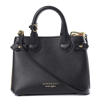Burberry Derby Calfskin House Check Baby Banner Tote Black 1 of 9