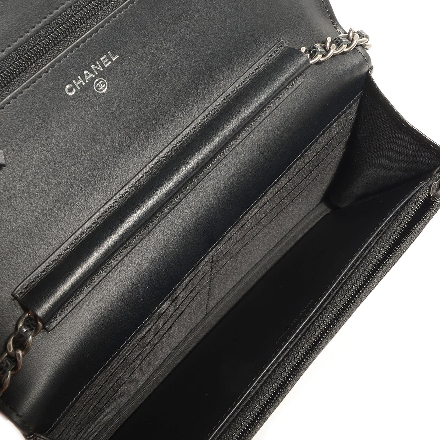 Caviar Quilted Boy Wallet On Chain WOC Black
