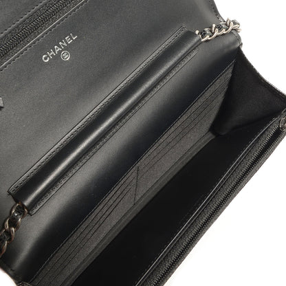 Chanel Caviar Quilted Boy Wallet On Chain WOC Black 5 of 8