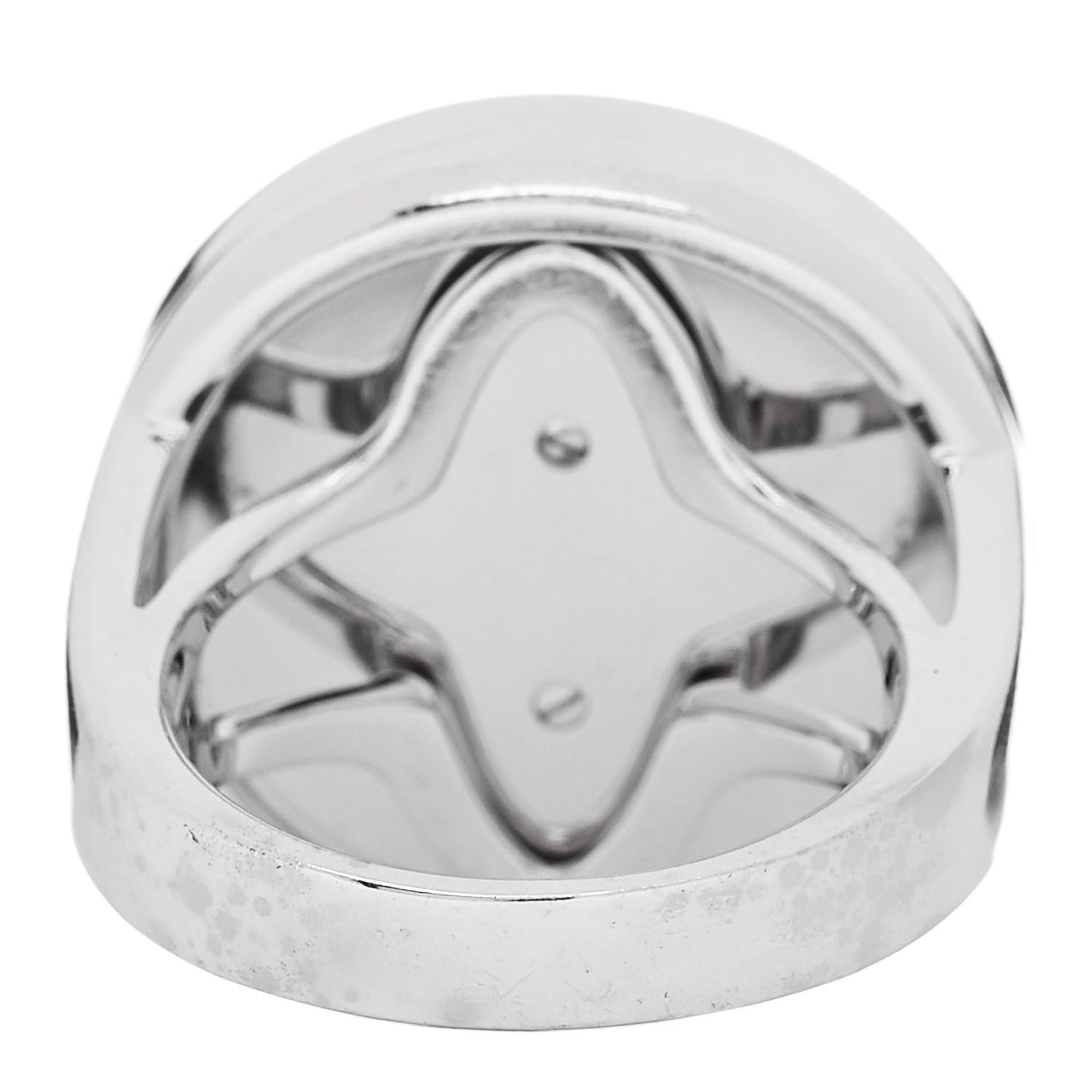 18K White Gold Diamond Mother of Pearl Pasha De Cartier Ring 56 7.5